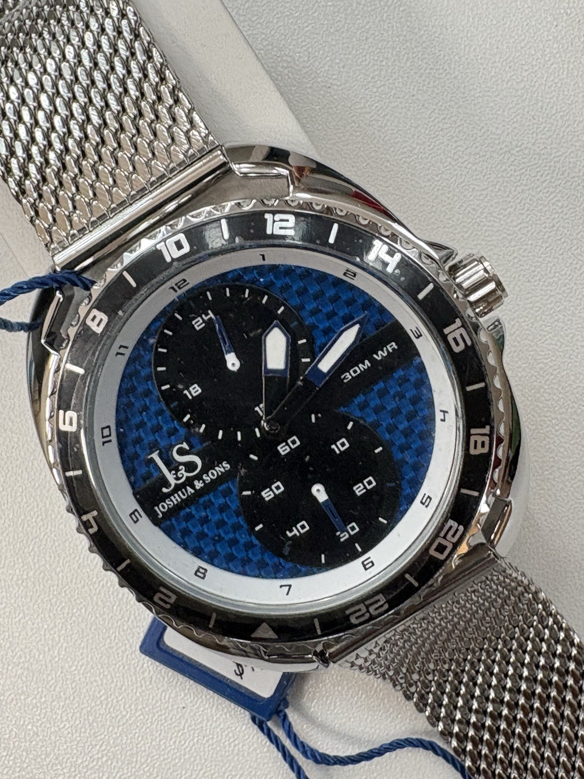 Men’s Joshua & Sons JX136SSBU Multifunction Dual Sub Dial Stainless Steel Watch