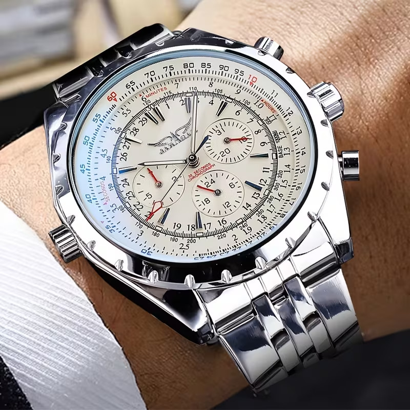 1pc Men’S Business Sports Style Multifunctional Chronograph Watch