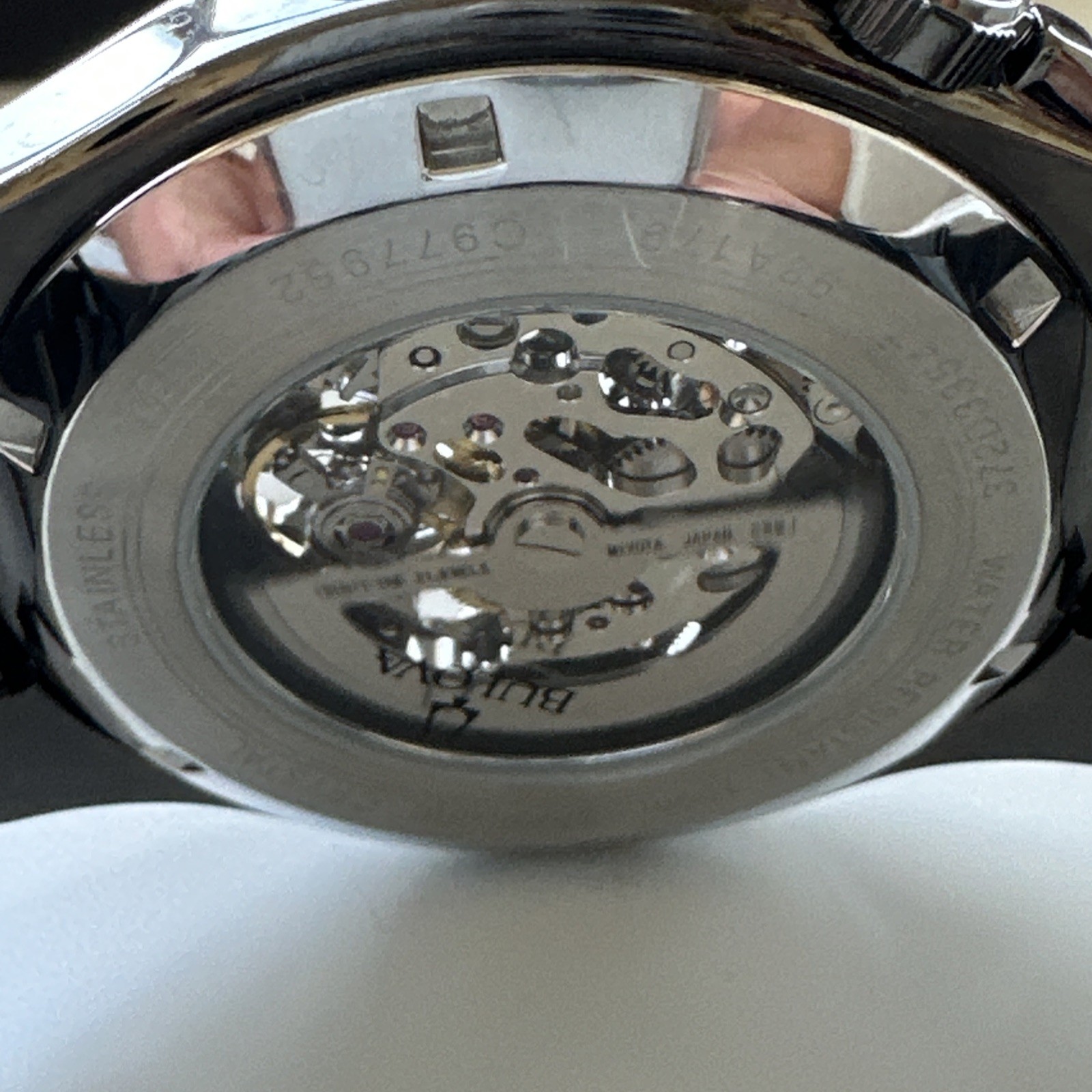 Bulova Womens Maquina Automatic Skeleton Gray Stainless Steel Watch 46MM 98A179