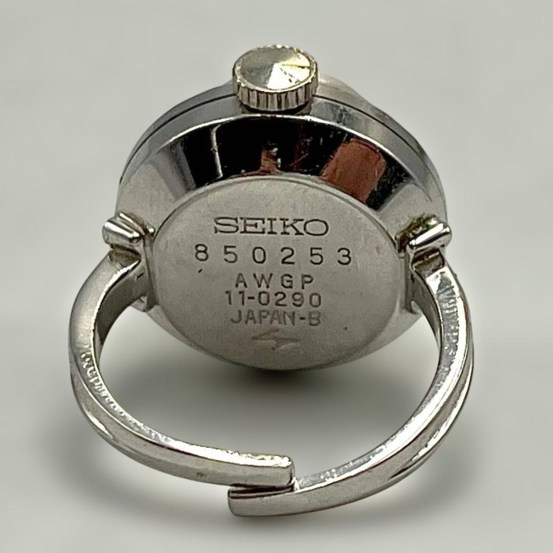 Seiko Ring Watch 17J Manual Movement Cut Glass 11-0290 Used