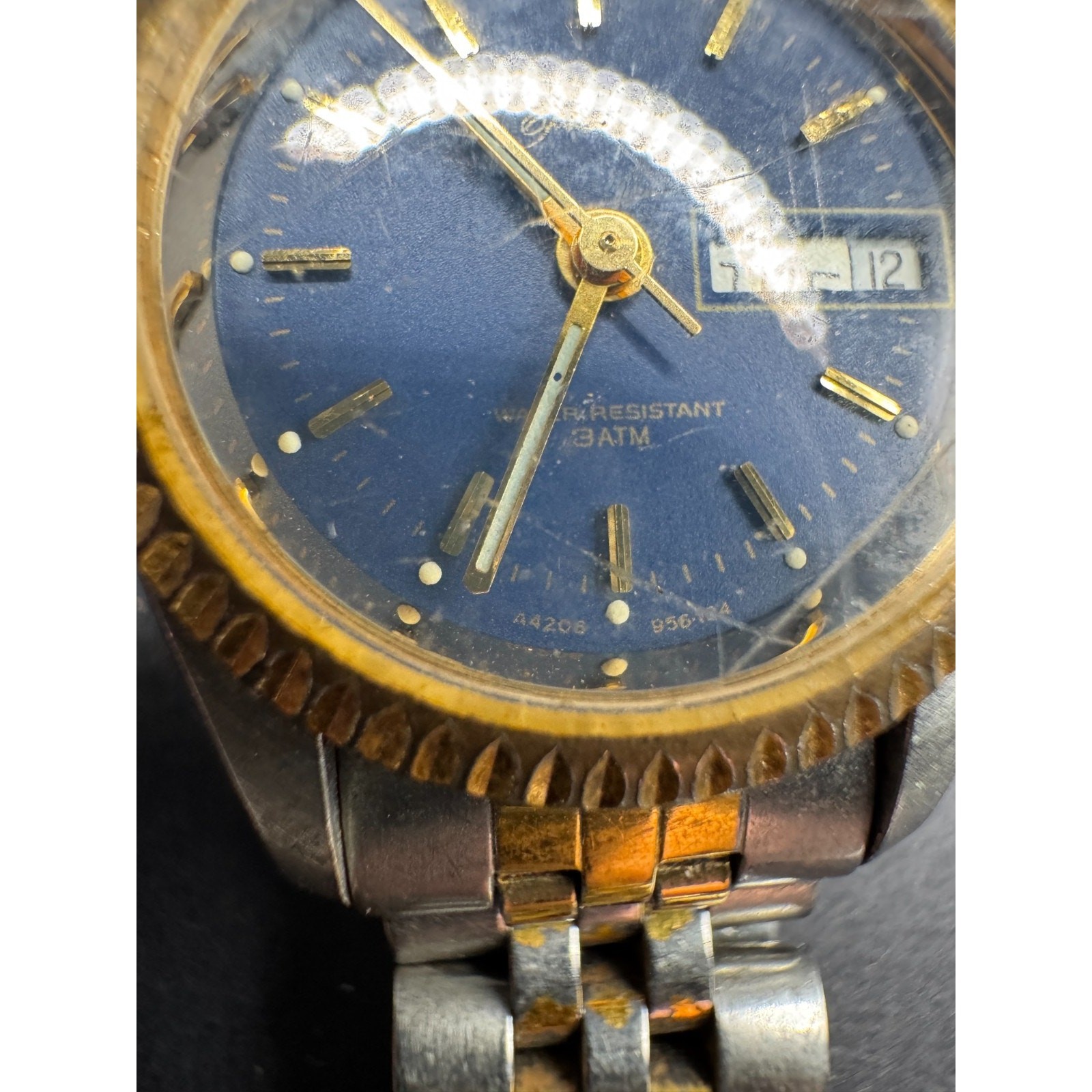 Lady Prevard Ladies Watch Two Tone Bezel Blue Dial 3ATM WR A4206-956-104
