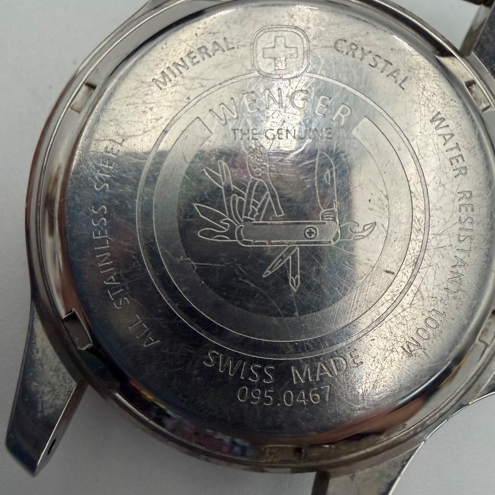 Vtg Wenger Swiss Army Style Field Watch 100M Quartz 095.0467 SwissMade For Parts