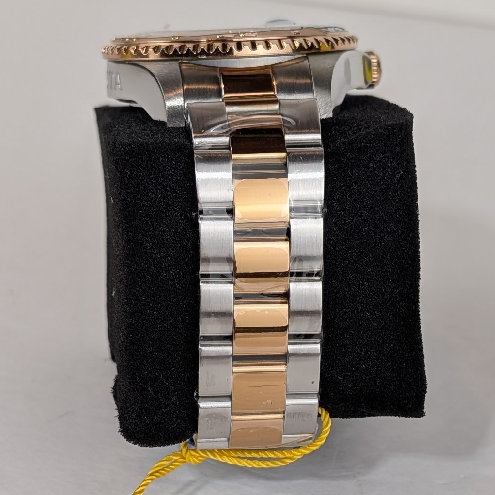 Invicta GRAND DIVER Men’s 47mm Watch Silver Tone Rose Gold Black Dial 24625 NEW