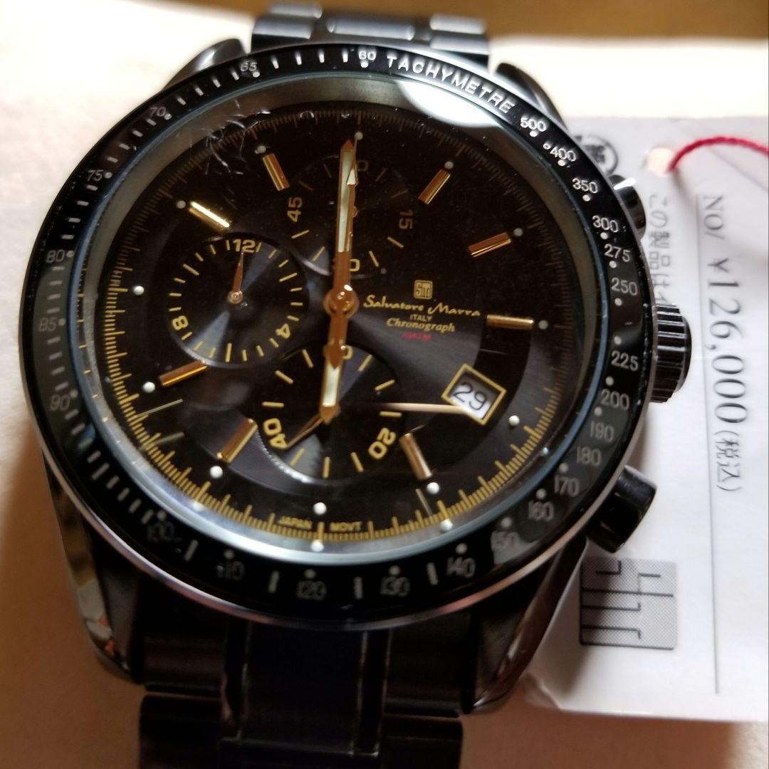 Full Black IP Center Chronograph Limited Men Watch Japanese Exclusive #QY1BBV
