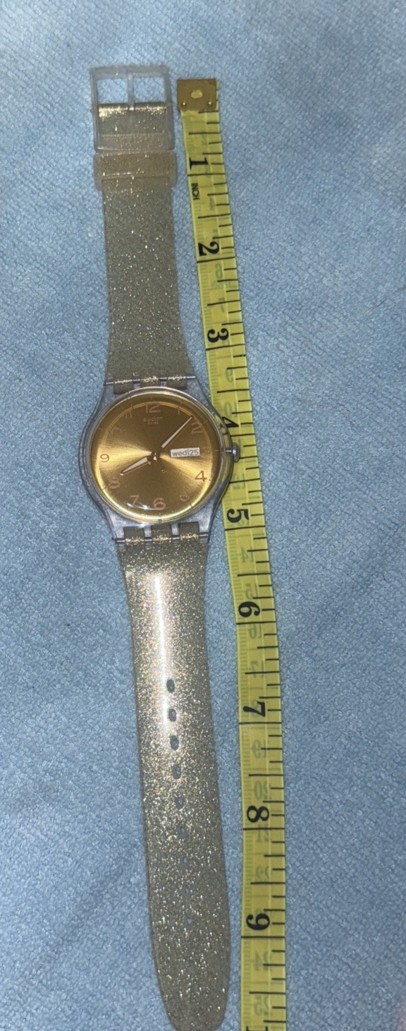 Swatch New Gent Special 41mm – new battery – GOLDEN SPARKLE SUOK704