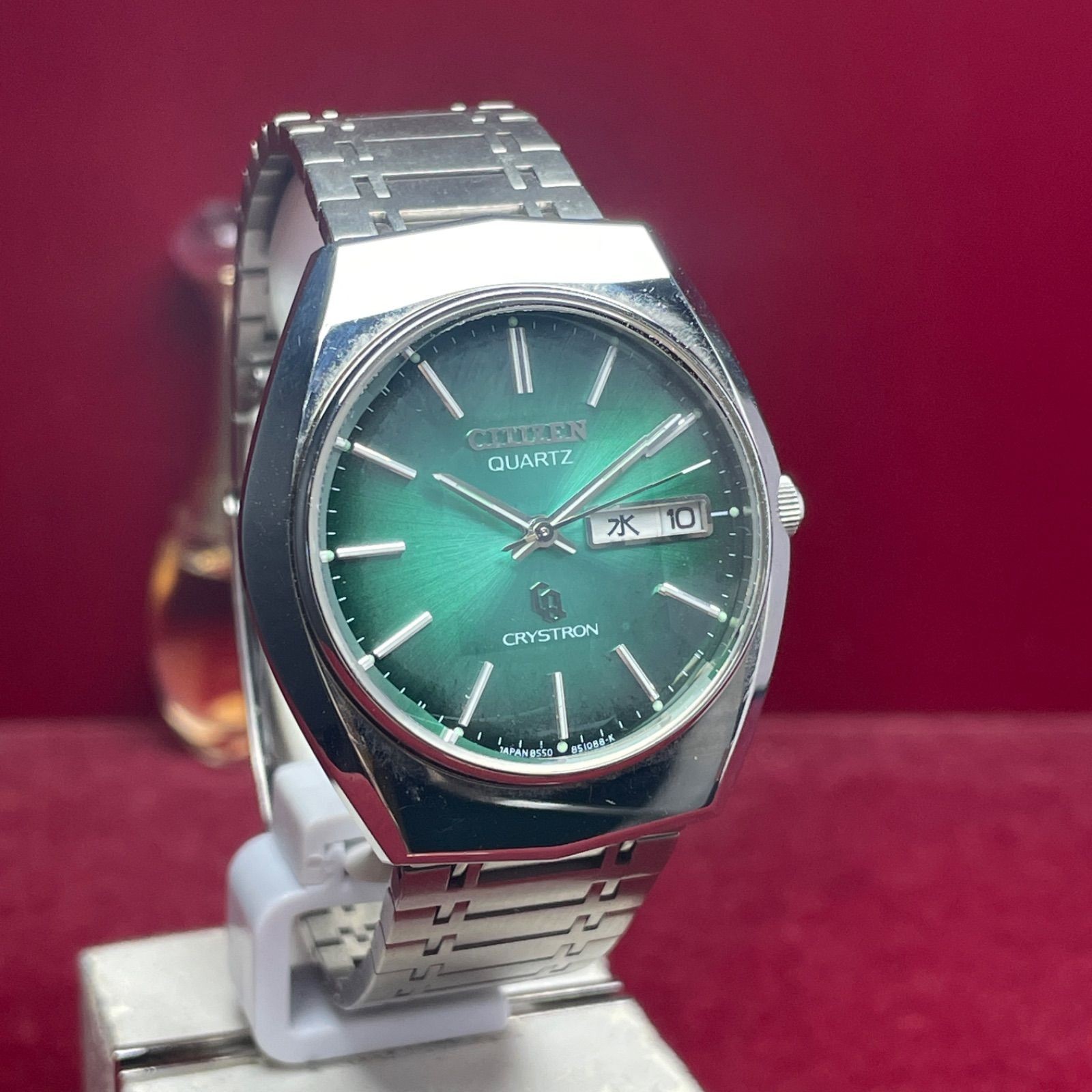 OH Completed Original Bracelet CITIZEN Christolon Green Dial Vintage Antique 5 F