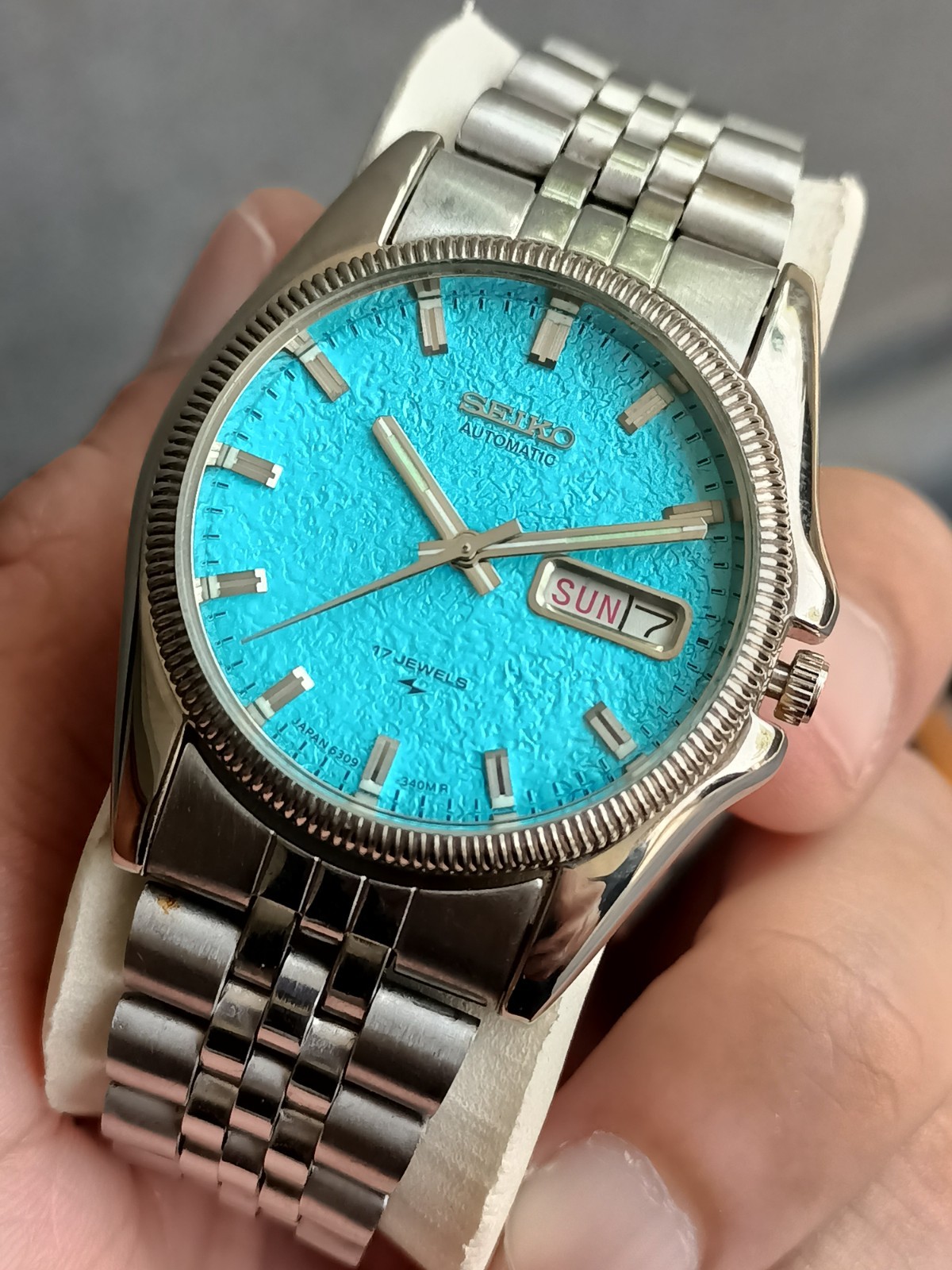 Seiko Automatic Tiffiny Textured Dial 6309 Fluted Bezel Men’s Watch