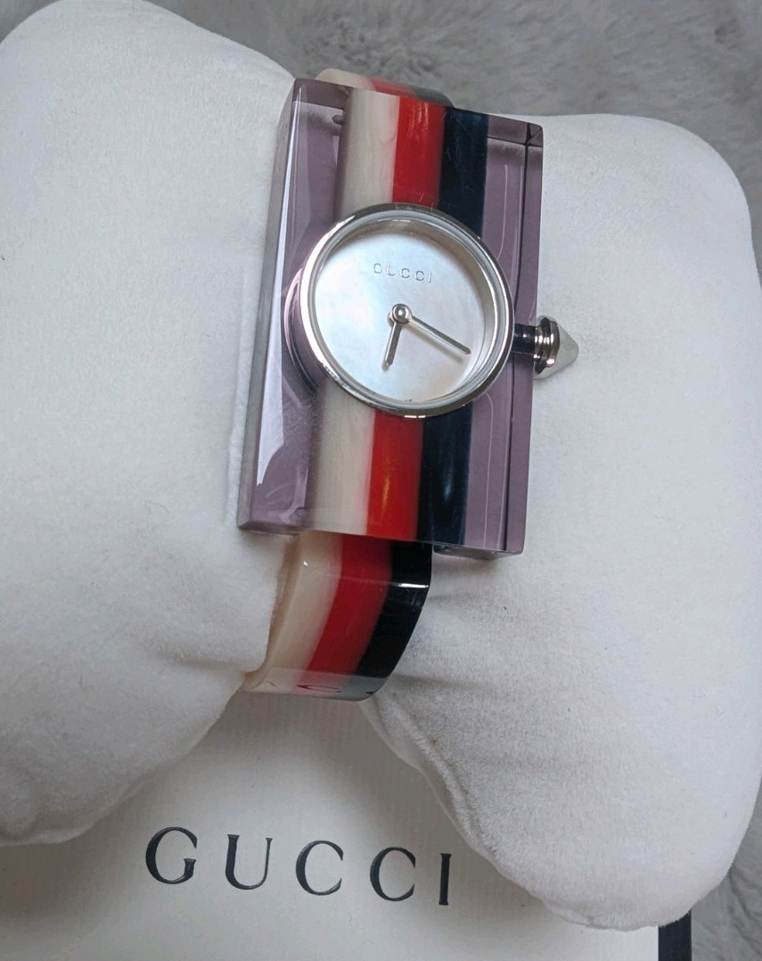 GUCCI Vintage Sylvie Web Pearll Dial Women’s Dress Watch YA143523 NWT