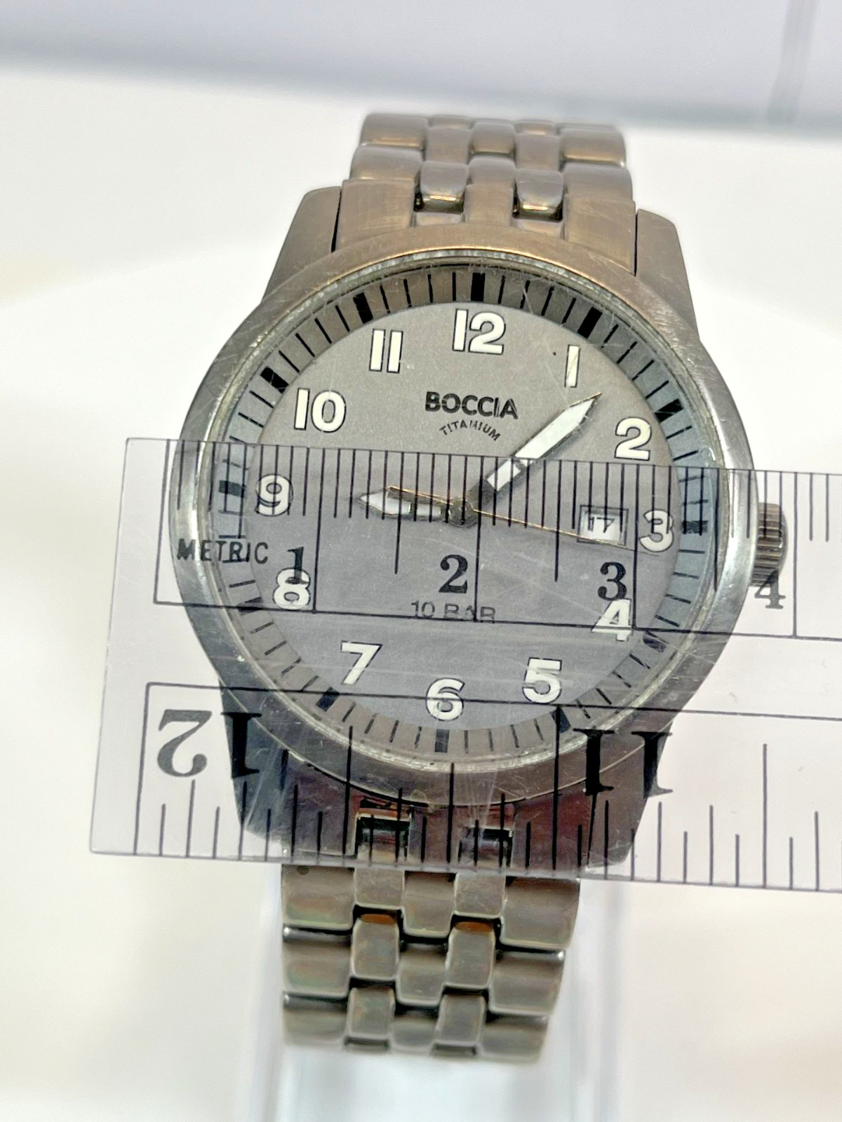 Boccia Titanium Watch Model 3631-02 All Titanium Case. New battery Bracelet Grey