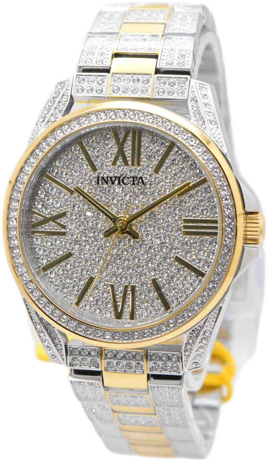 Invicta Celestial Lux Men’s 45mm Gold Pave 476 Crystals Quartz Watch 50298