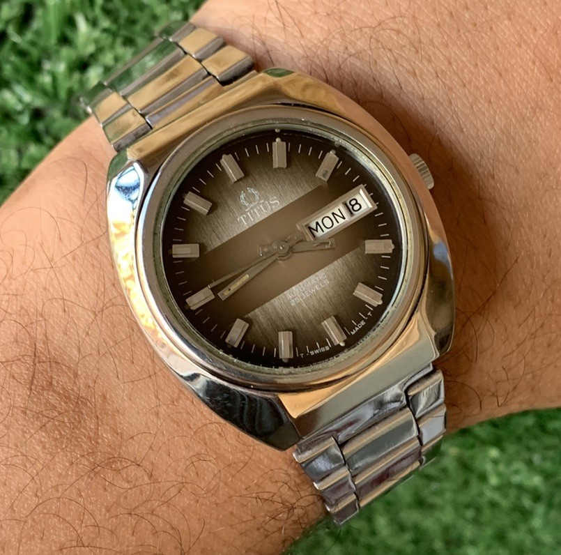 Vintage Solvil et Titus Geneve Automatic Watch 38mm Gradient Dial 25J Swiss Made
