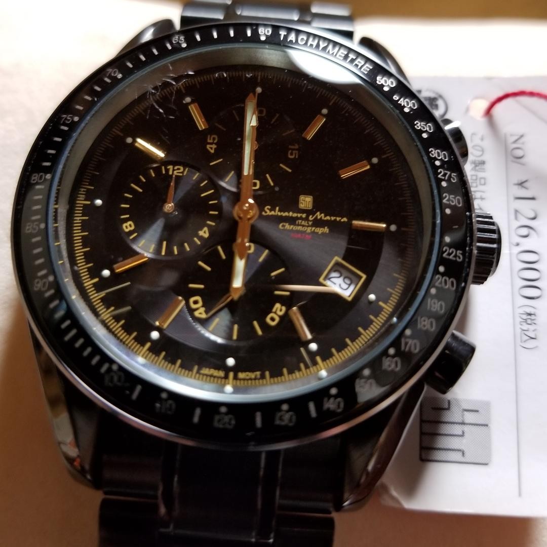 Full black IP coating, center chronograph, production model #QYF1DE