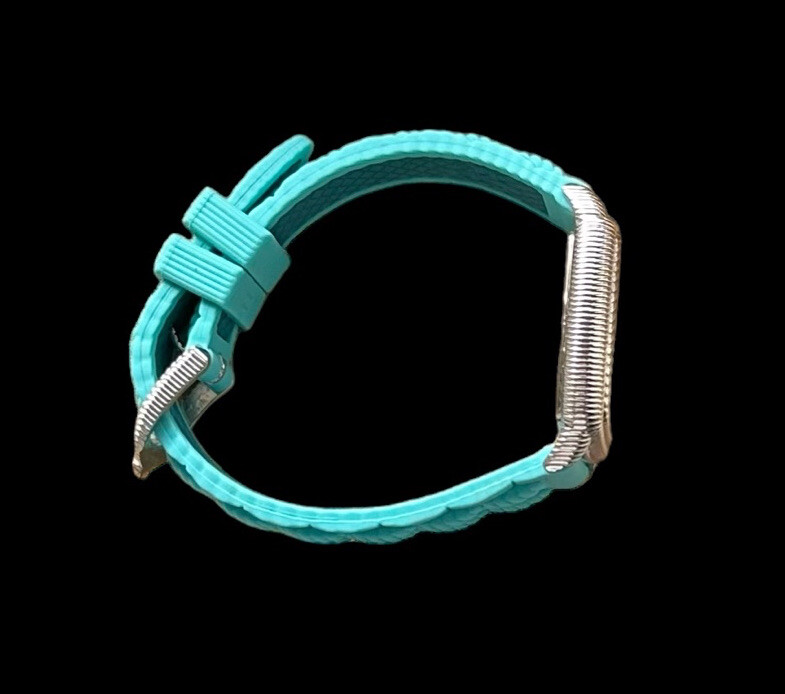 NEW Judith Ripka Mother of Pearl Turquoise Silcone Band Watch