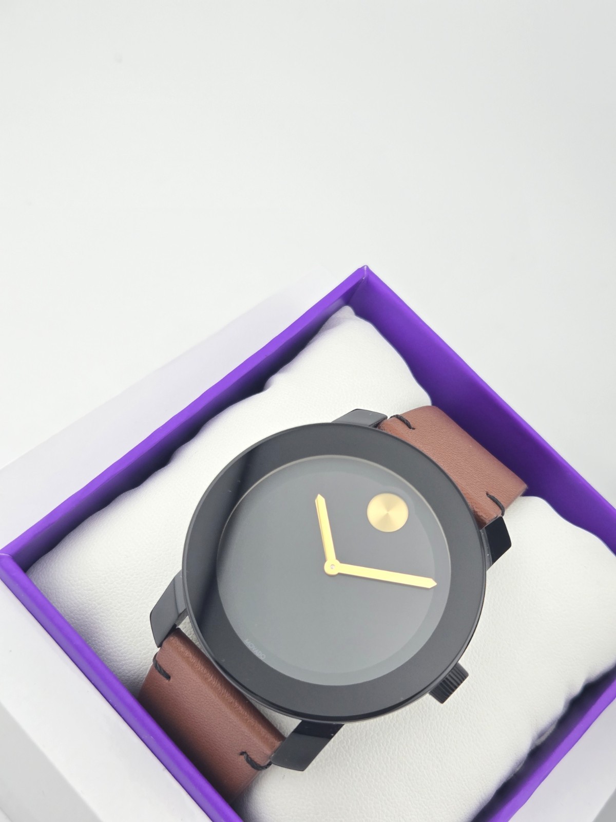 Movado Bold Men’s Black Dial Brown Leather Strap Watch – 3600305 ($695 MSRP)