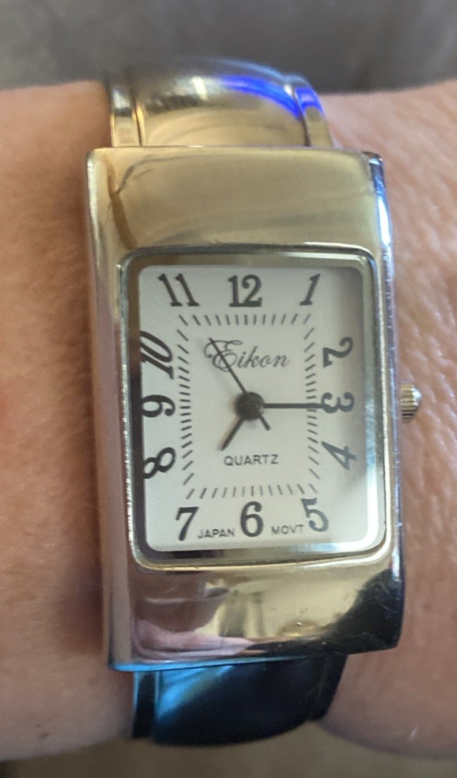 Eikon Women’s Oversize Quartz Watch 38mm Silver Tone Cuff Bracelet
