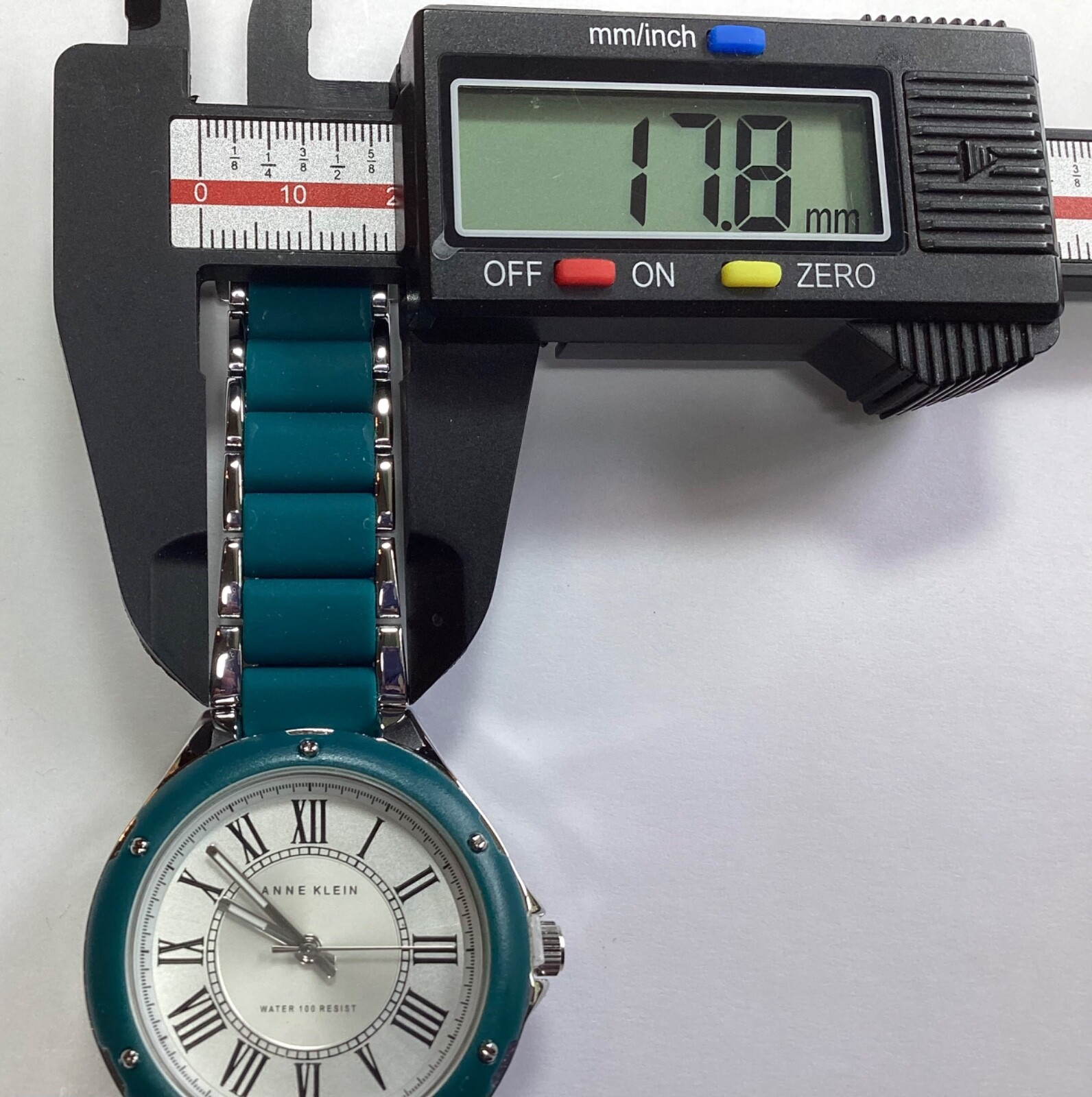 Anne Klein Womens Watch Silver Teal Green WR 100 feet New Battery