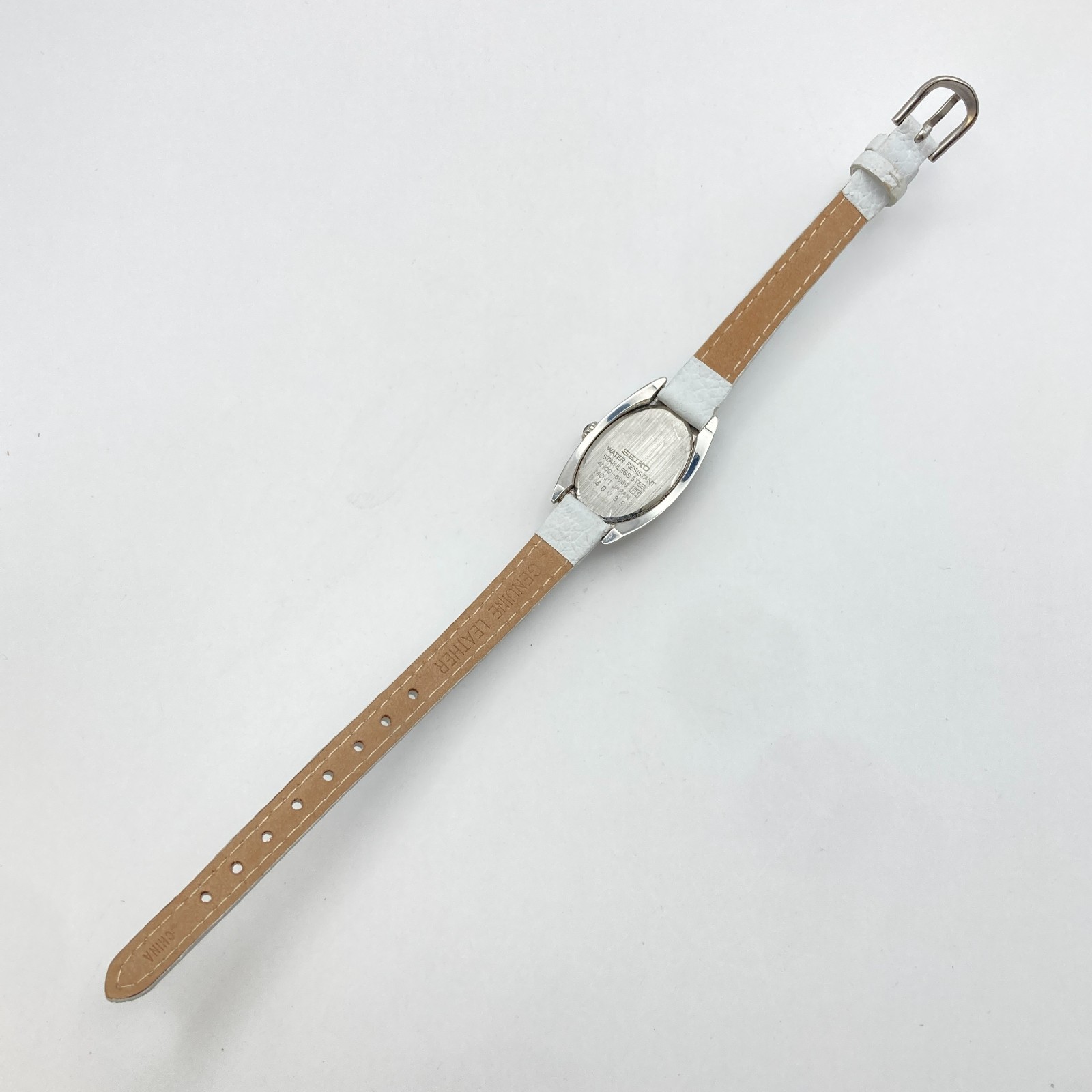 Vintage Seiko Women’s Watch READ Silver Tone 4N00-6989 Burgundy Dial New Battery