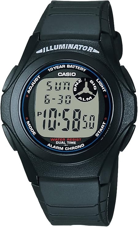 CASIO Collection Men’s Watch F-200W-1AJH Black Blister Pack LED Light Stop Watch