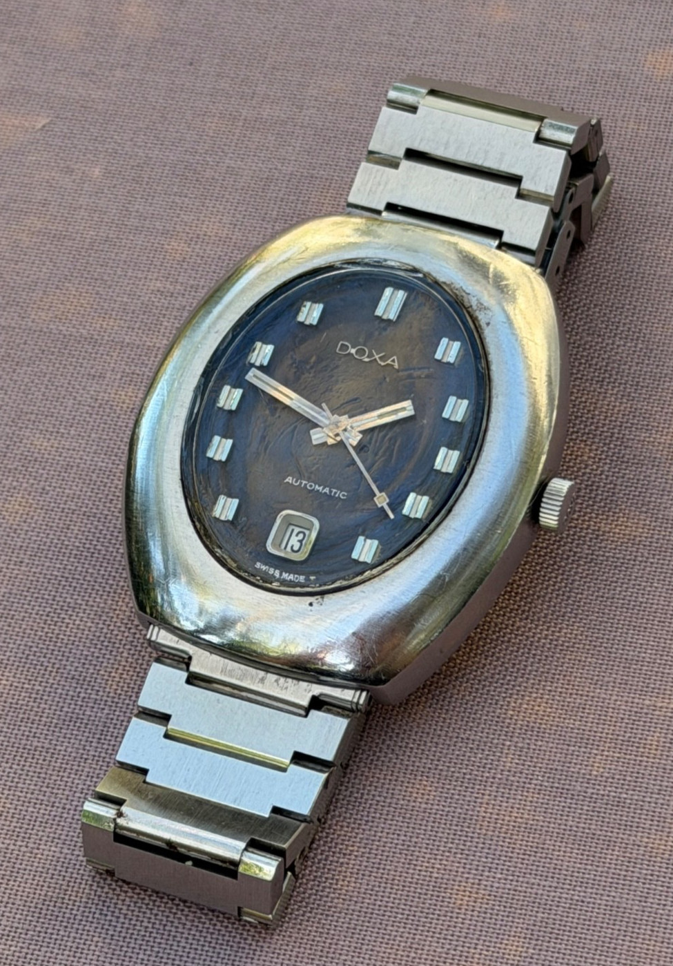 Doxa Automatic 1970s Brown Dial Watch (FOR REPAIR)