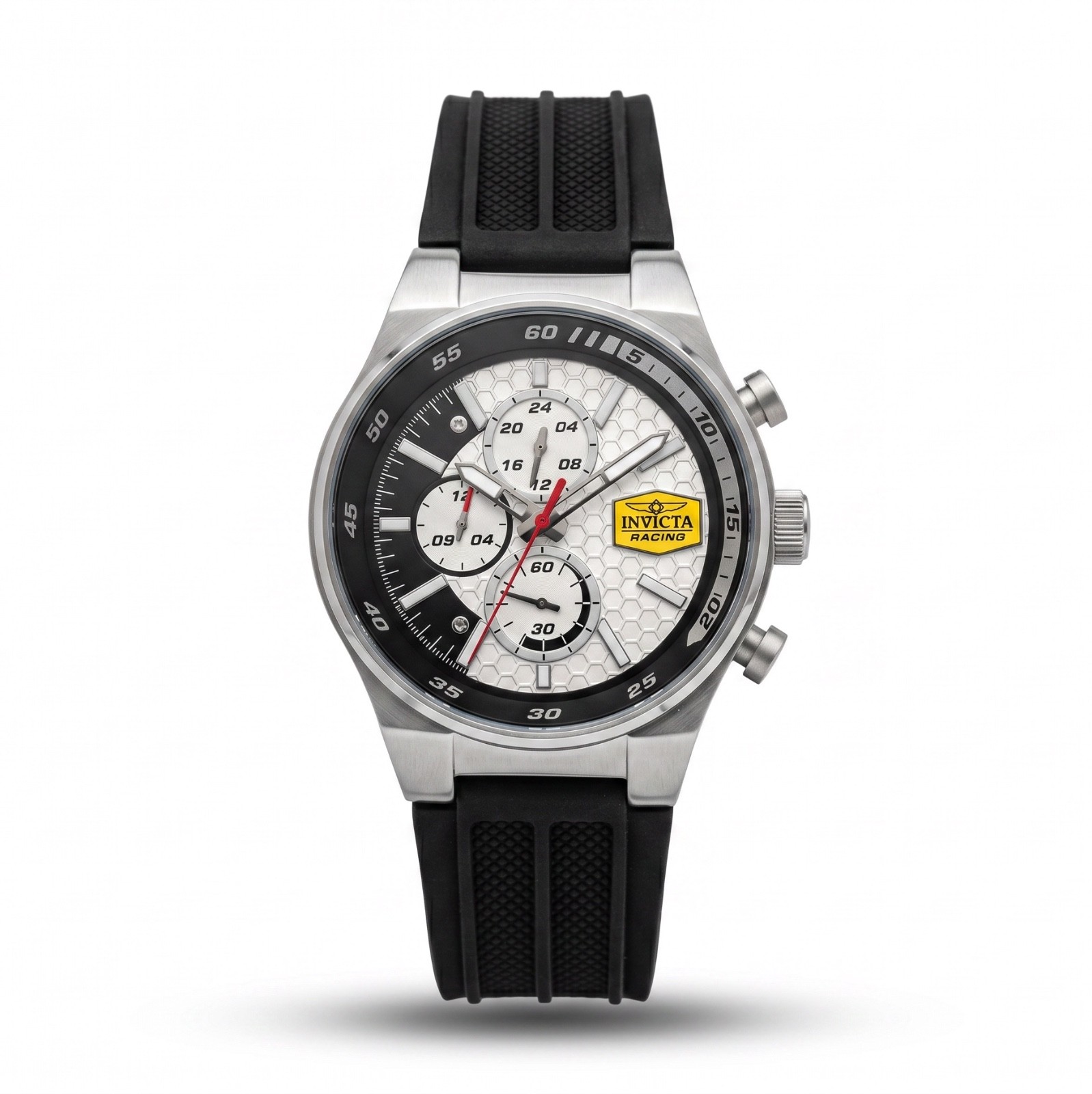 Invicta Racing Champier 47736 Men’s 44mm Chronograph White Dial Black Strap