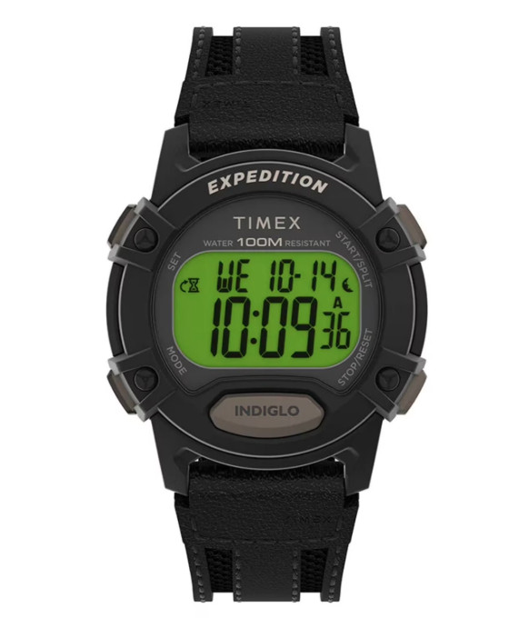 Timex Indiglo Expedition Quartz Digital Black Strap Watch TW4B25200