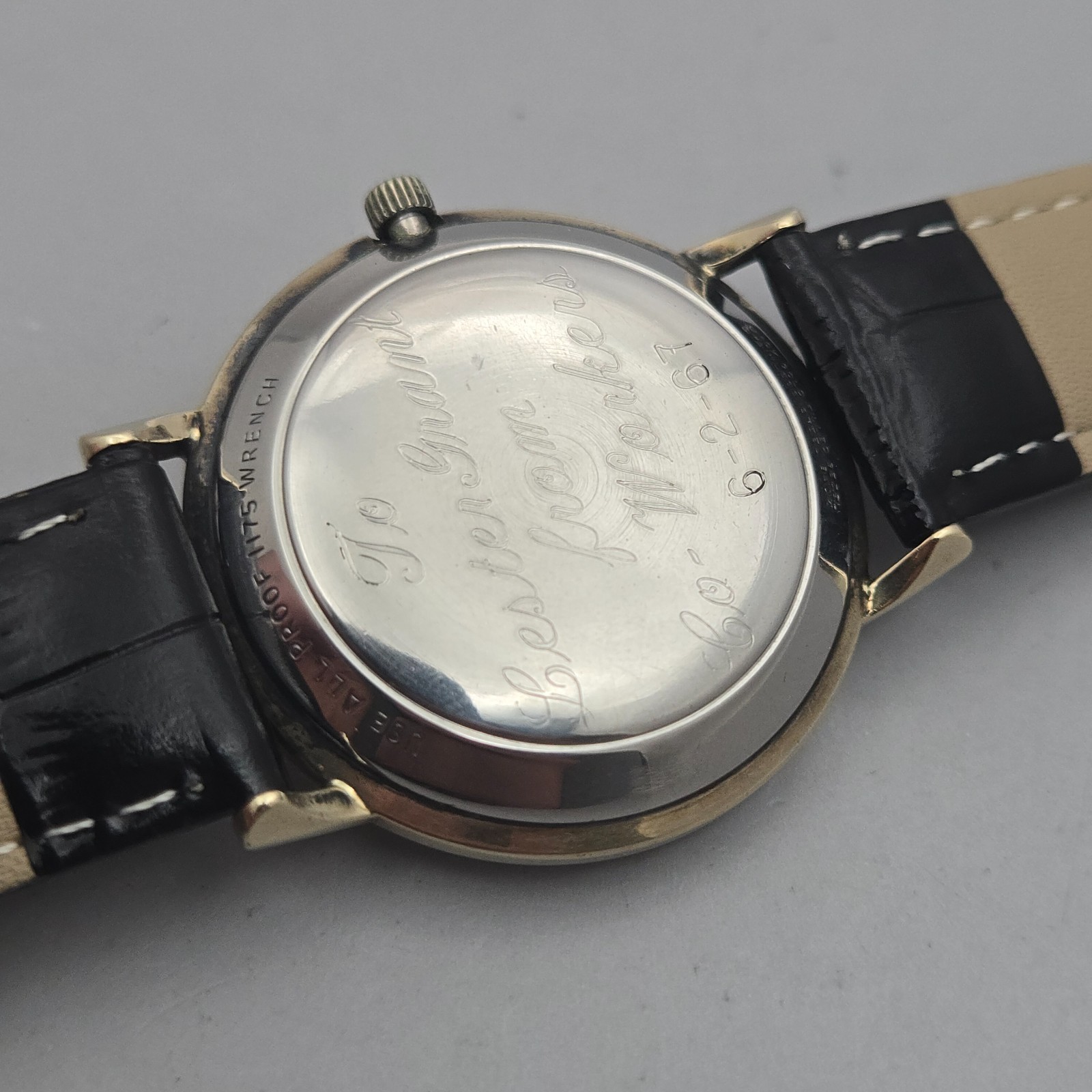 Vintage Wittnauer men’s automatic watch 10K GF DATE Art Number Dial 1960s