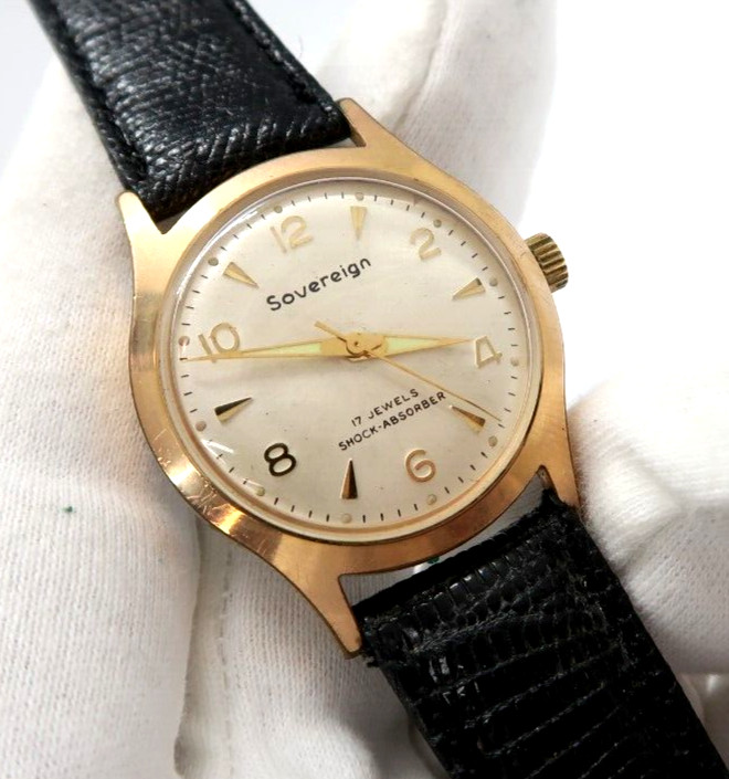 SOVEREIGN 70’s, 17 J, Manual Wind, “Classic Round” Gen Lizard MEN’S WATCH,698
