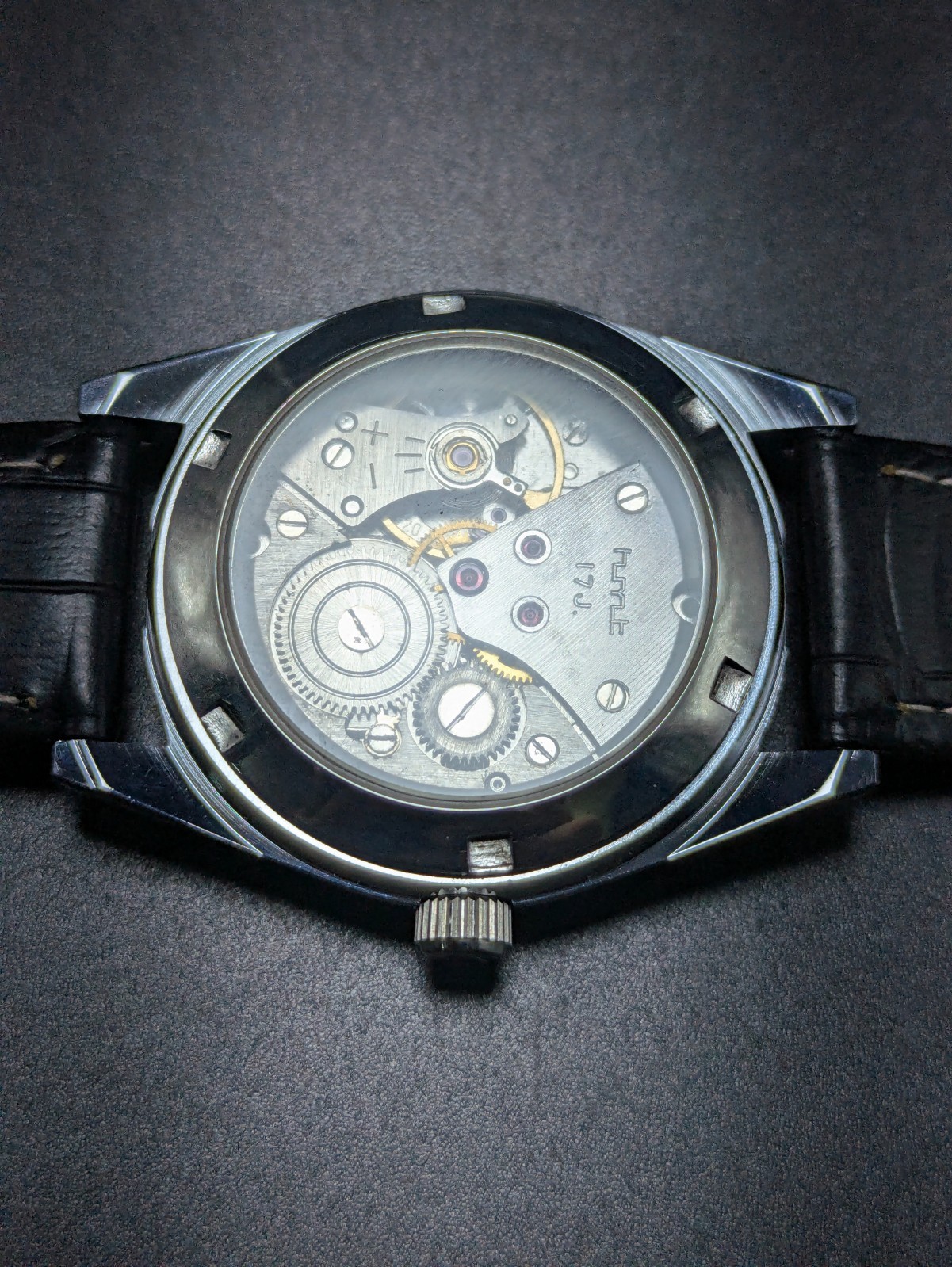 vintage HMT HIMALAYA manual winding 17 jewels black dial men’s watch