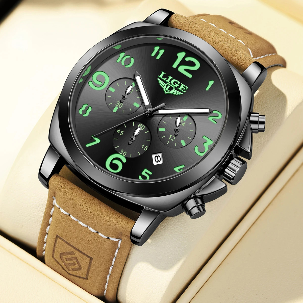 LIGE Casual Outdoor Quartz Man Watch Fashion Sport Waterproof Luminous Auto Date