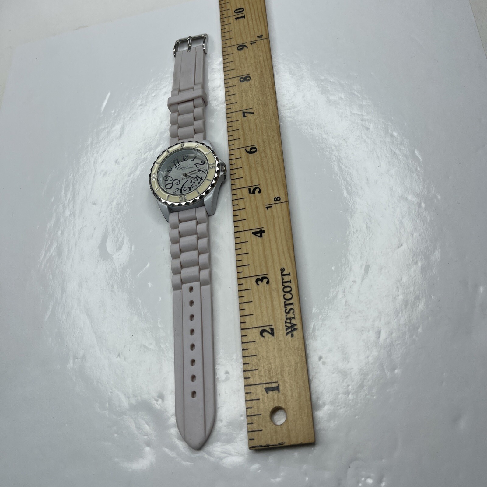 E Kim Rogers BK3214W Japan Taupe Silver Retro Ladies Stainless Works