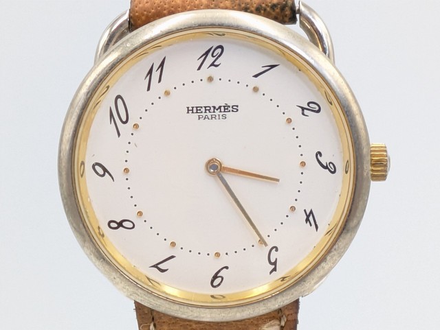 Hermès Arceau Unisex Vintage Quartz Gold/Steel White Dial Watch Authentic