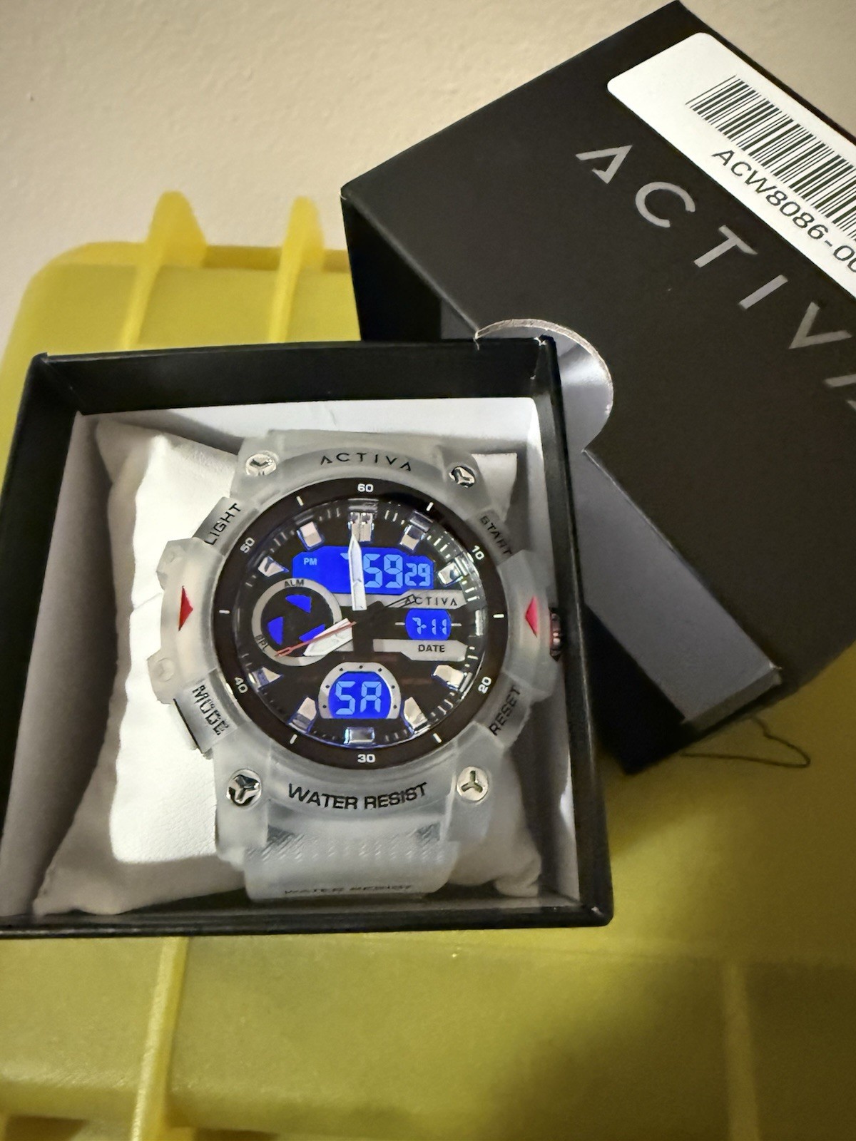 Activa ACW8086 Analog/Digital Quartz Water-Resistant Sport Watch White 52mm