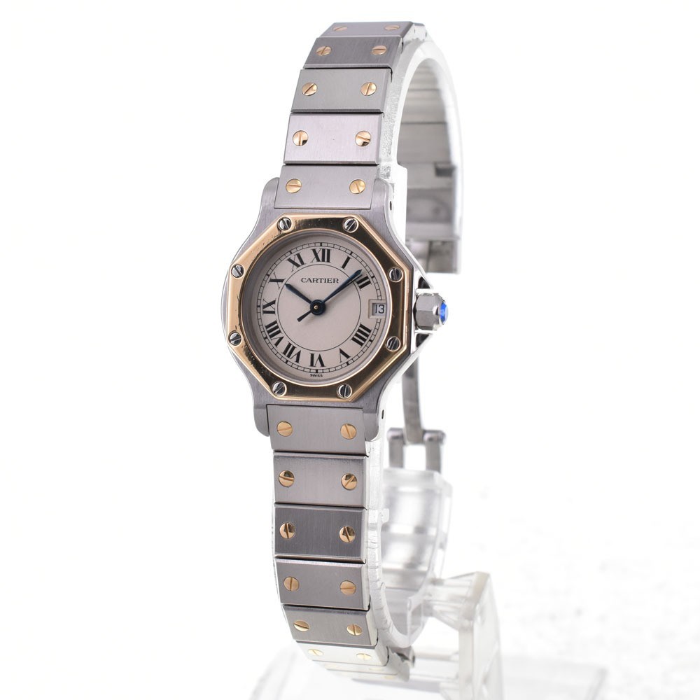 CARTIER Santos Octagon SM W2001683 Quartz Ladies Watch Fast Shipping