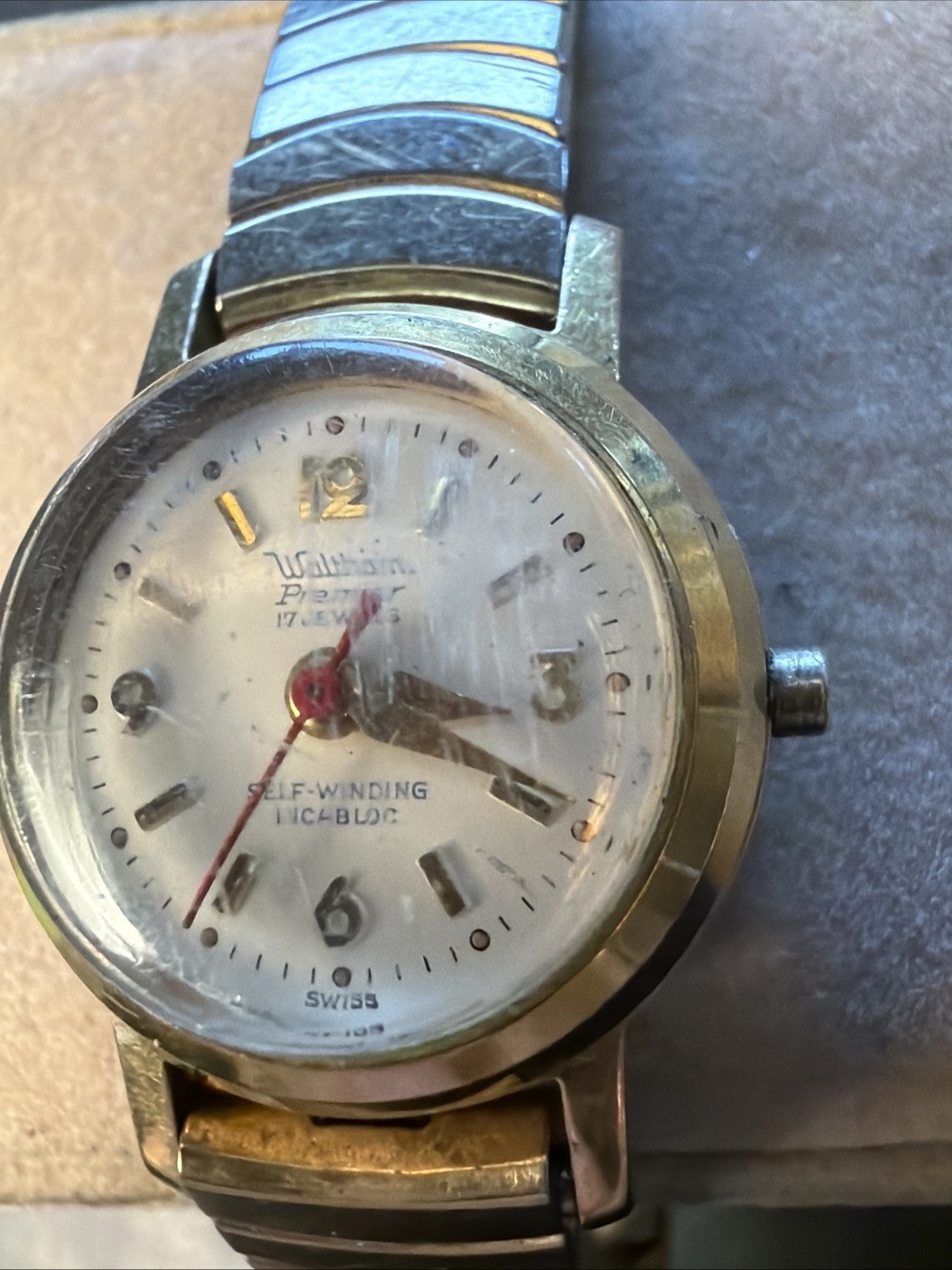 AO90 VTG Lady Automatic Waltham Premier Self-Wind Watch Parts Repair Runs On-Off
