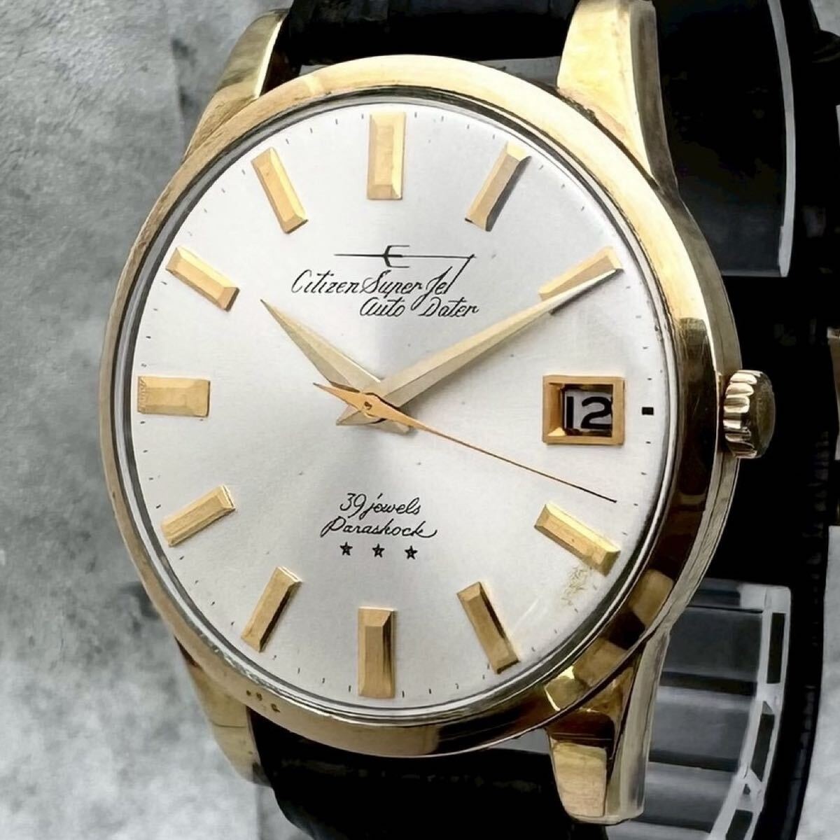 1964 Citizen Super Jet Auto Dater 39J 14K GF Automatic Vintage Men’s Watch