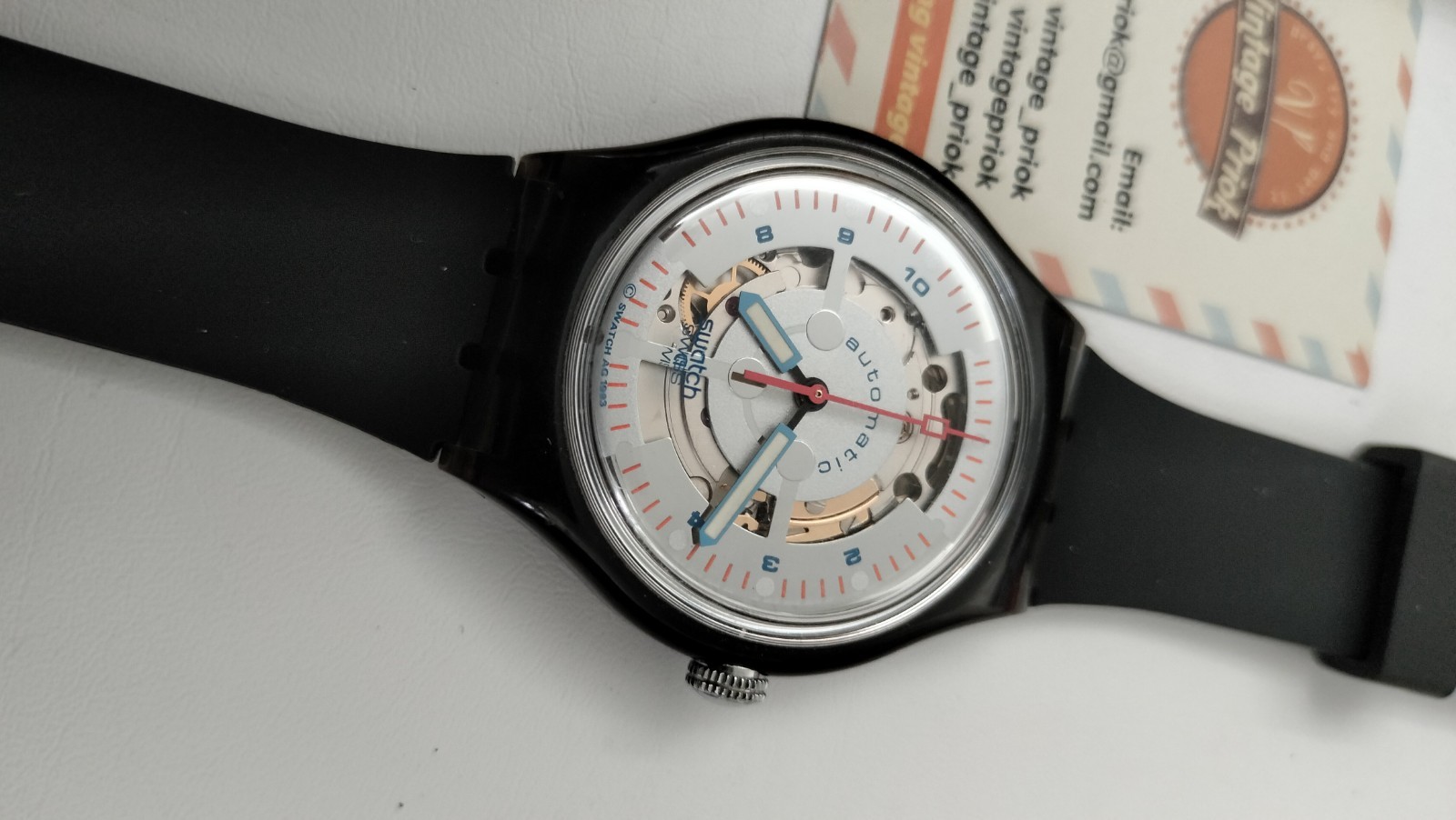 VTG 90s Automatic Watch Swatch Baeru SAN102 & Silver Baron SAM104 Bundle
