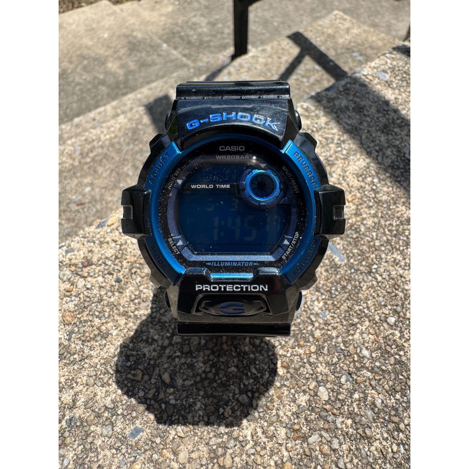 Casio G-Shock GD-8900A Digital Watch Black Blue World Time WR20BAR 3285