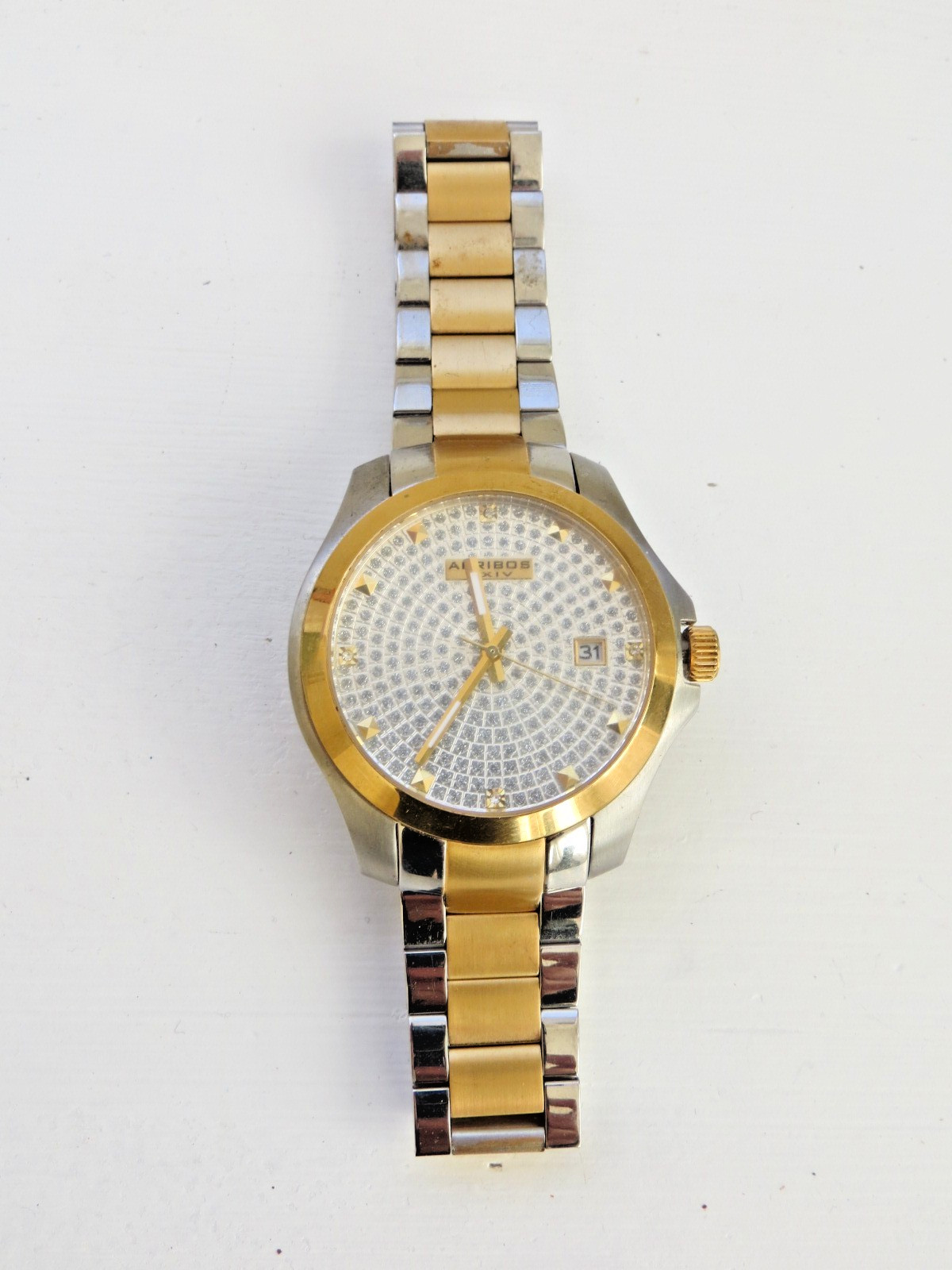 Akribos XXIV Watch AK578 TTG Gold & Silver Tone New