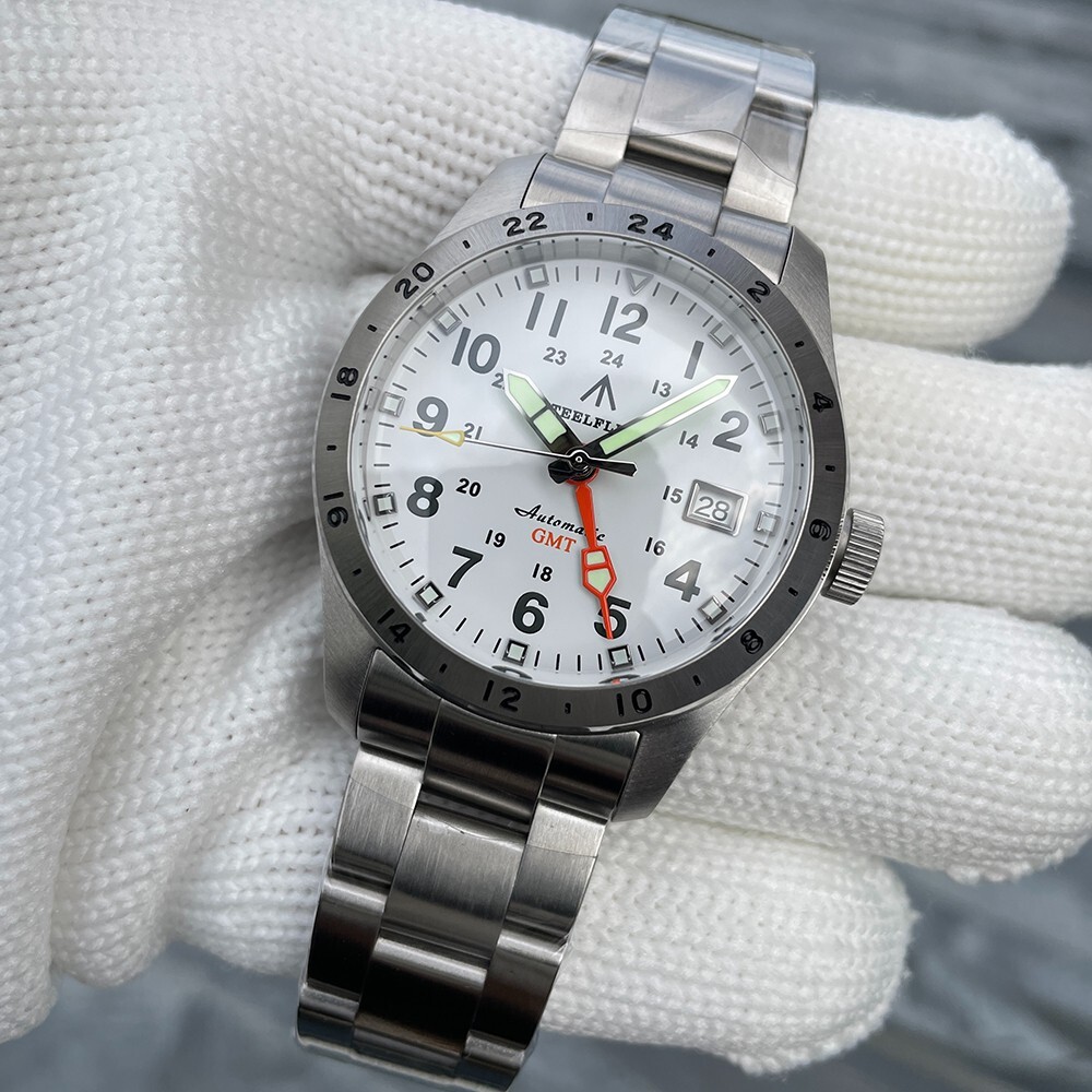 Steeldive Steelflier SF792, GMT, White, NH34, Sapphire, Lume, 200m Diver, Diving