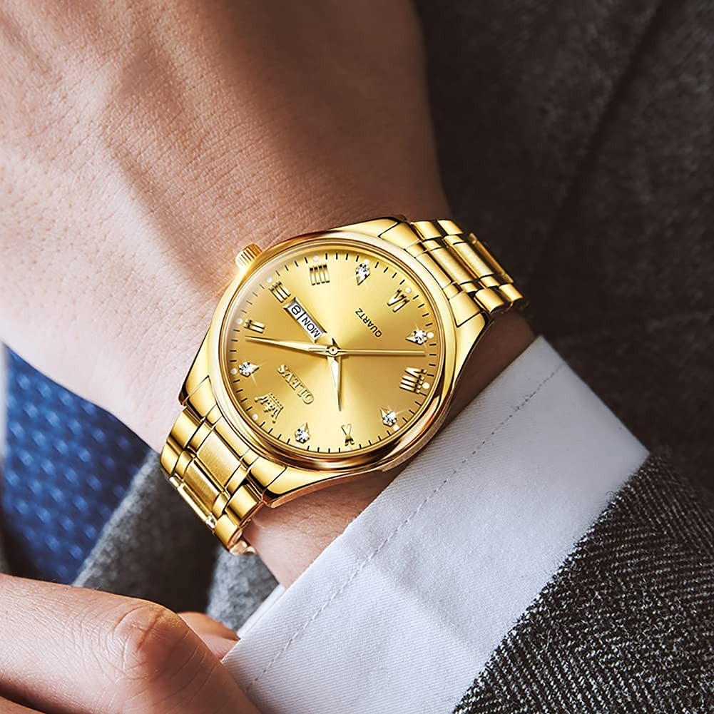 Reloj De Lujo De Acero Inoxidable Con Esfera Grande Y Calendario Luminoso