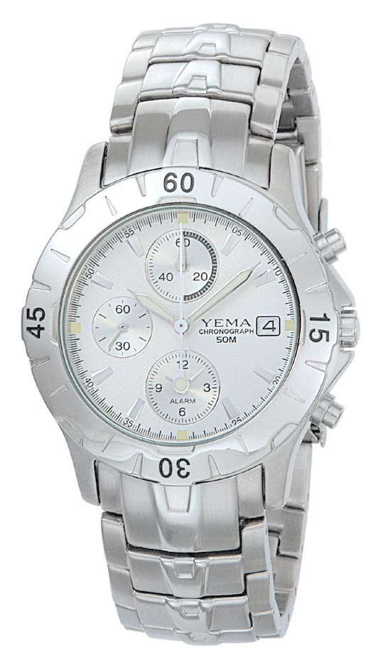 YEMA BY SEIKO YM 919 Men’s Silver-tone Chronograph Watch NIB 5-ATM (150-Ft)