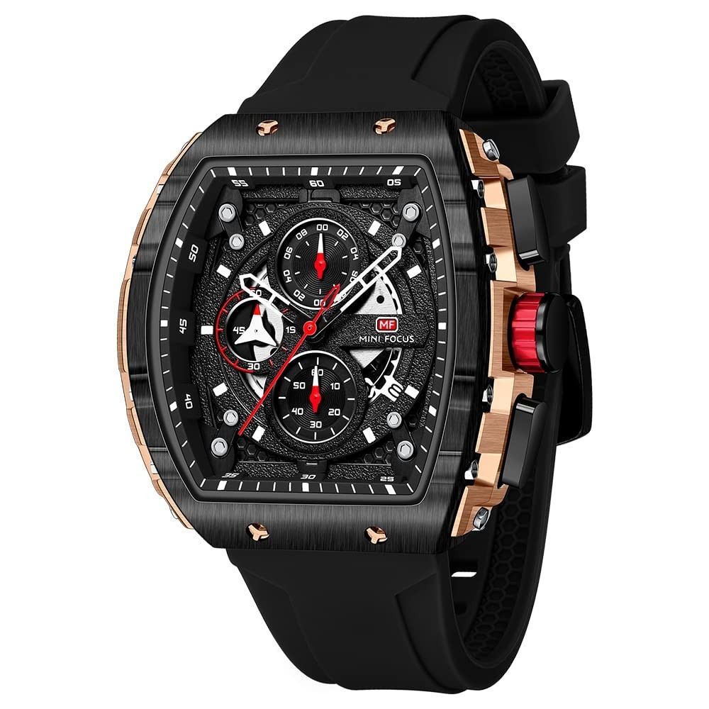 Stylish Men’s Sport Chronograph Watch – Waterproof, Luminous, Calendar, Silicone