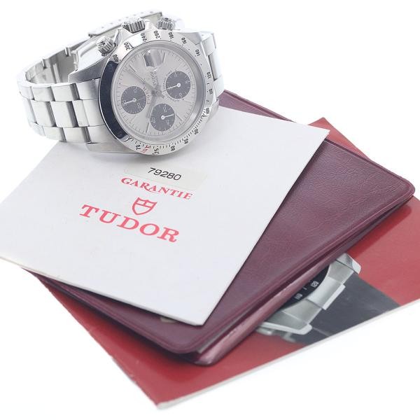 TUDOR PRINCE DATE CHRONOTIME TIGER 79280 39mm SS Silver / Black #C19118