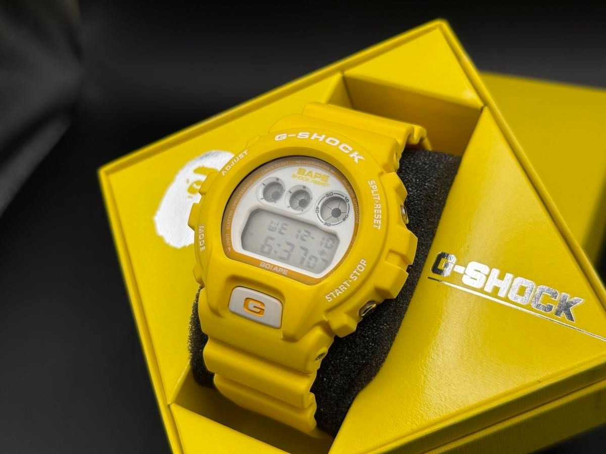 CASIO G-Shock BAPE DW 6900 Limited Edition 1000 Rare Yellow No.gs2303 Japan