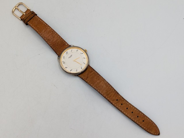 Hermès Arceau Unisex Vintage Quartz Gold/Steel White Dial Watch Authentic