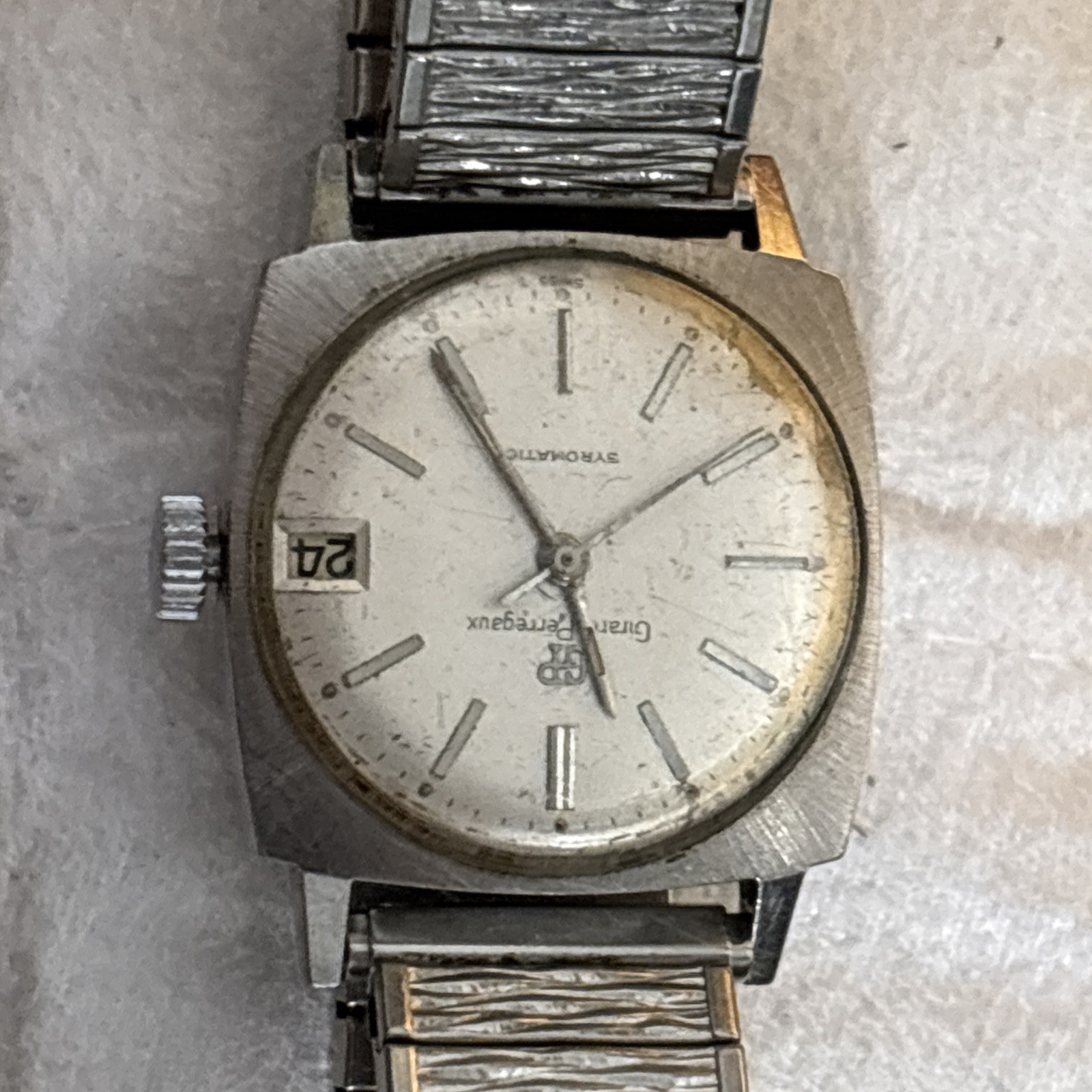 GIRARD PERREGAUX Gyromatic Vintage Mens Watch 30mm Automatic Square – AS IS