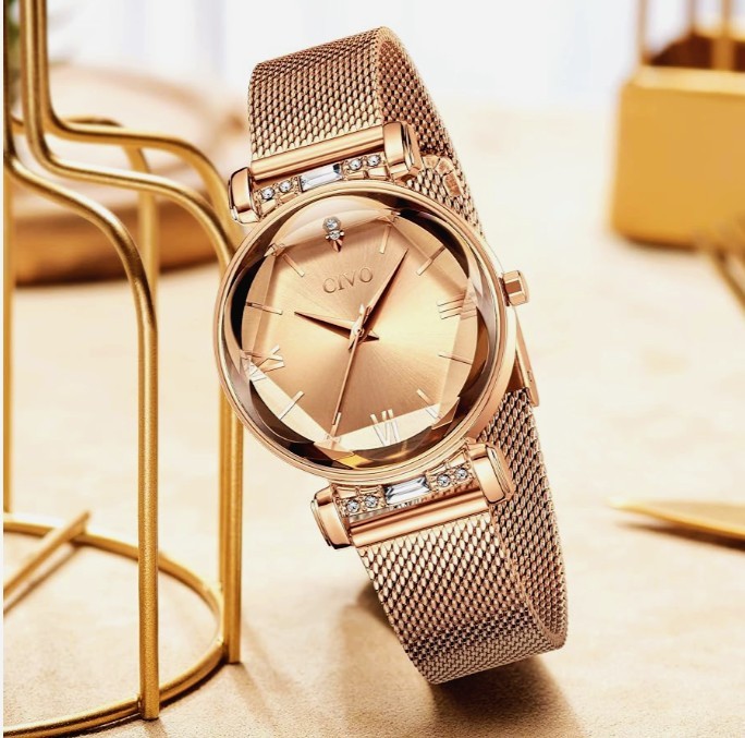 CIVO Waterproof Women Watch Stainless Steel Analogue Designer Wrist Watch-8106