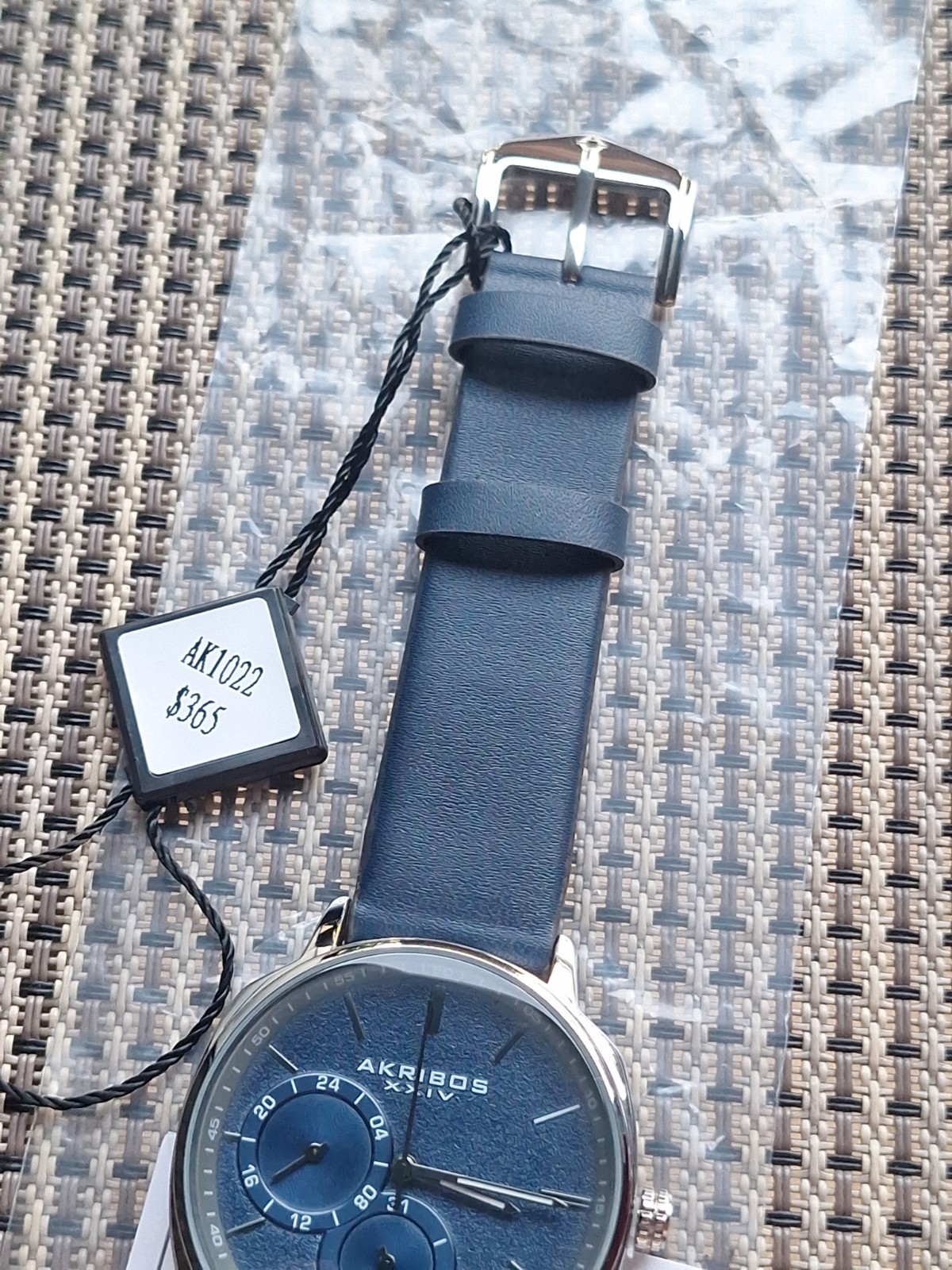 Spring Release Men’s Akribos XXIV AK1022BU Multifunction Blue Leather Watch