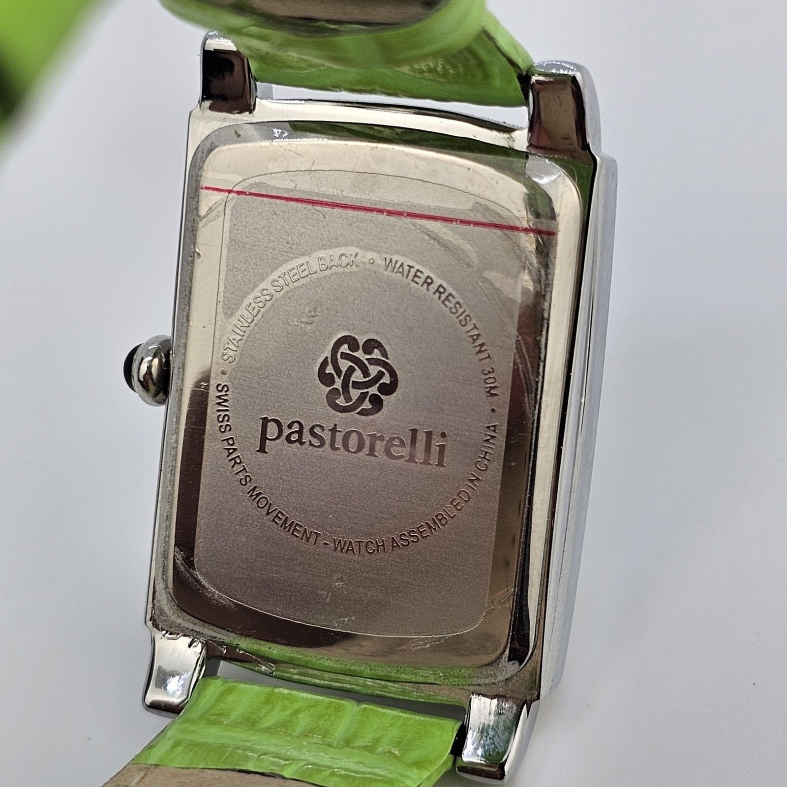 Pastorelli Women’s Watch 28MM Gray Dial Green Leather Band Straps New Battery