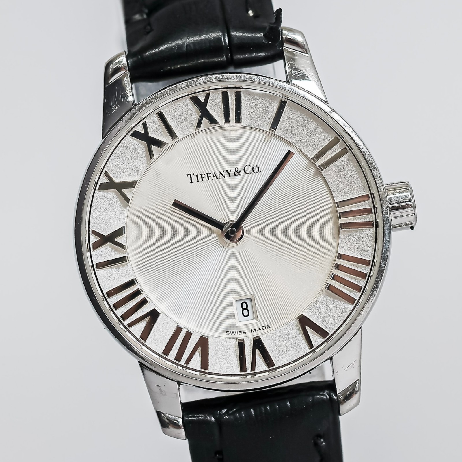 **NEAR MINT** Tiffany & Co. Atlas Dome Z1830 Quartz Date Roman 29mm Unisex Watch